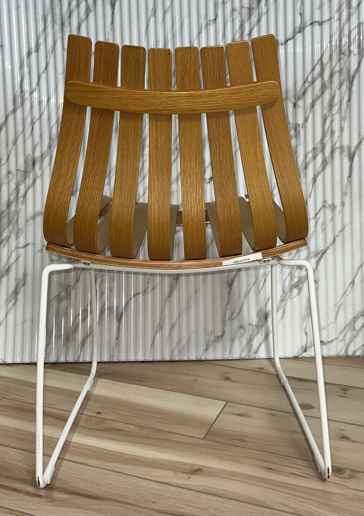 2 Eurostyle Curley Side Chair- Oak (Pair)